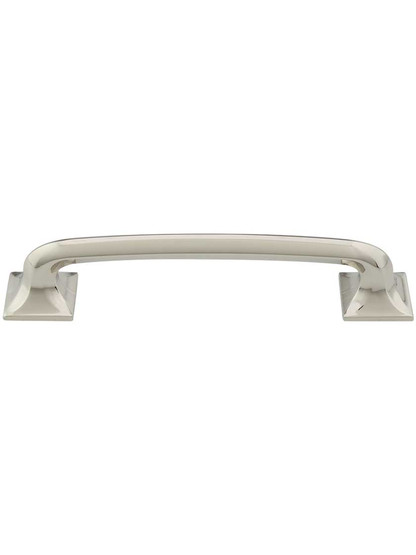 Southport Square Base Pull - 5 inch Center-to-Center in Polished Nickel.